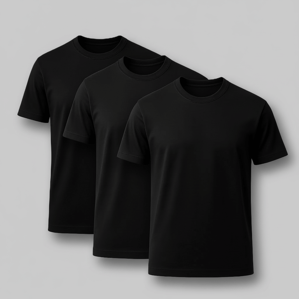 Tall Black Fitted T-Shirt 3-Pack