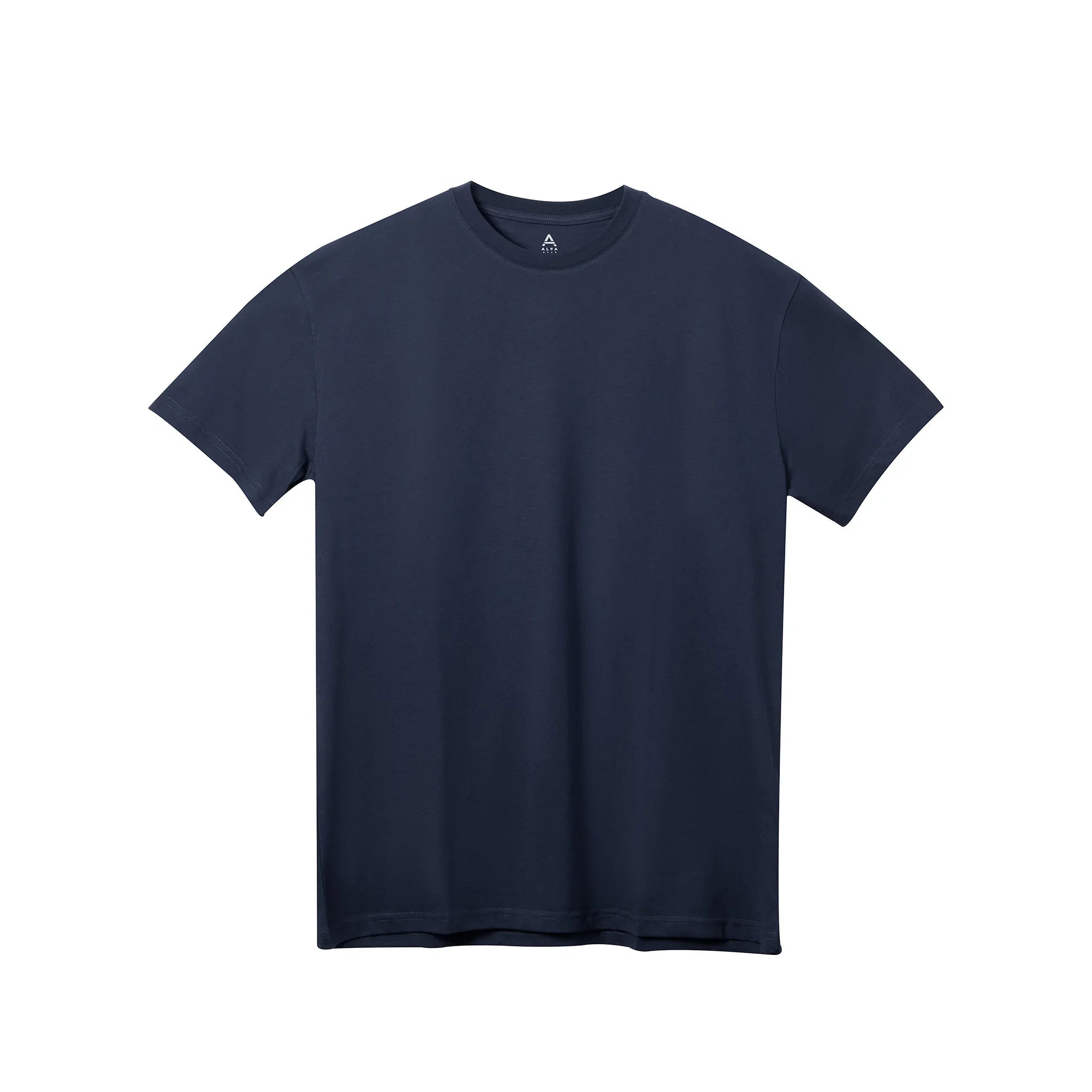 Tall Navy Fitted Man's T-Shirt with extra length for big and tall men