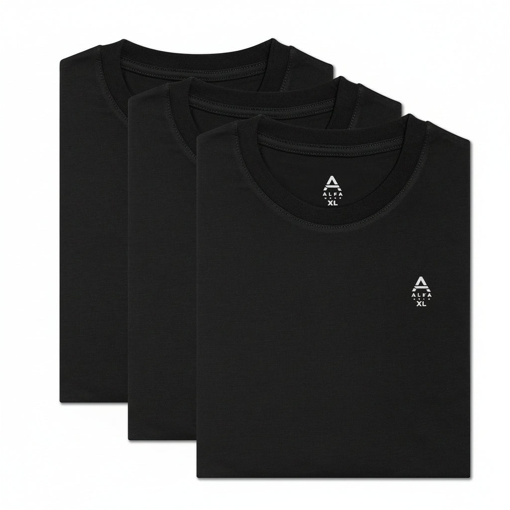 All slate grey 3-pack fitted crew neck t-shirts for big and tall men