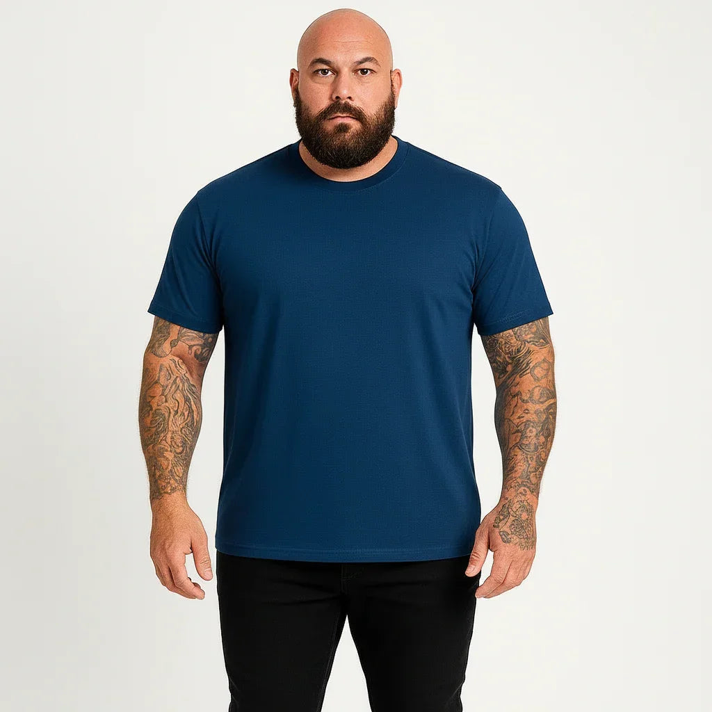 Blue Single Fitted Man's T-Shirt