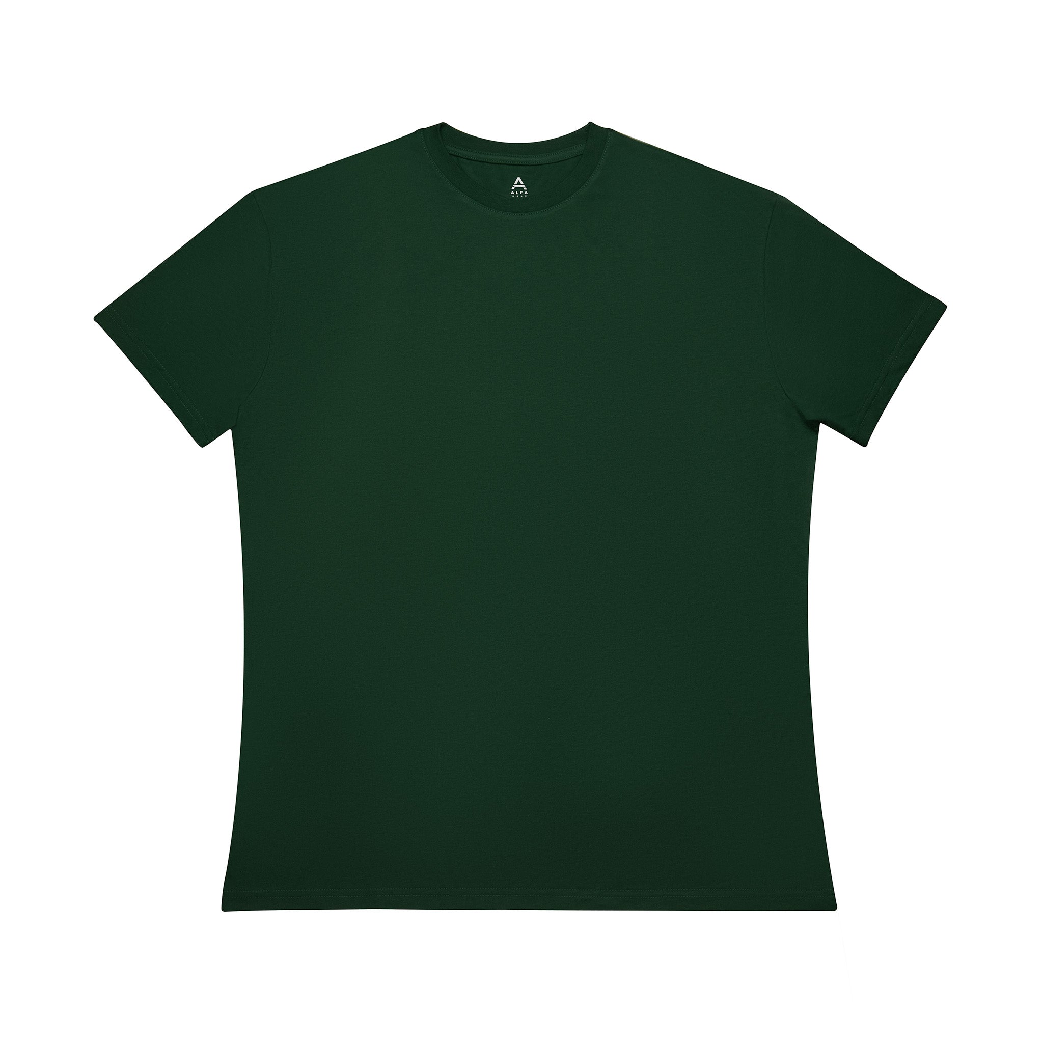 Forest green fitted crew neck t-shirt for big and tall men
